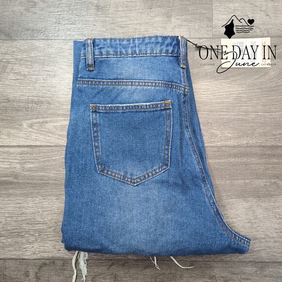 Missguided Riot Distressed Hem Jeans Size 8 - Picture 6 of 6